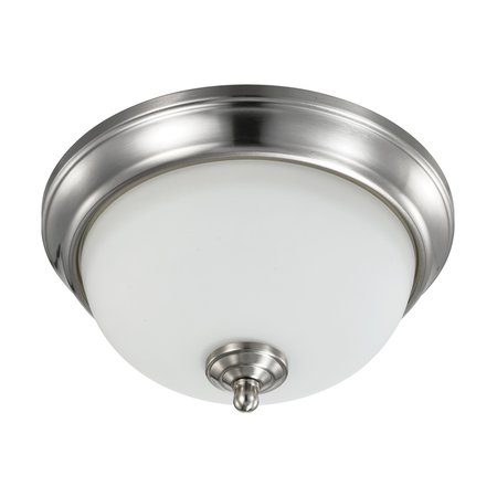 NUVO LIGHTING 19W 11" LED Flush Mount, 3K Dim, Brushed Nickel Frosted Glass 62/1562